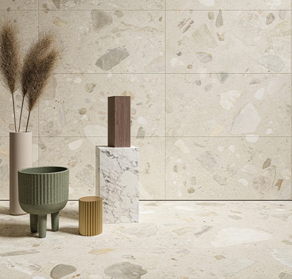 Entiva Sacred Sand Matt P4 Stone Look Tile 300x600mm Rectified