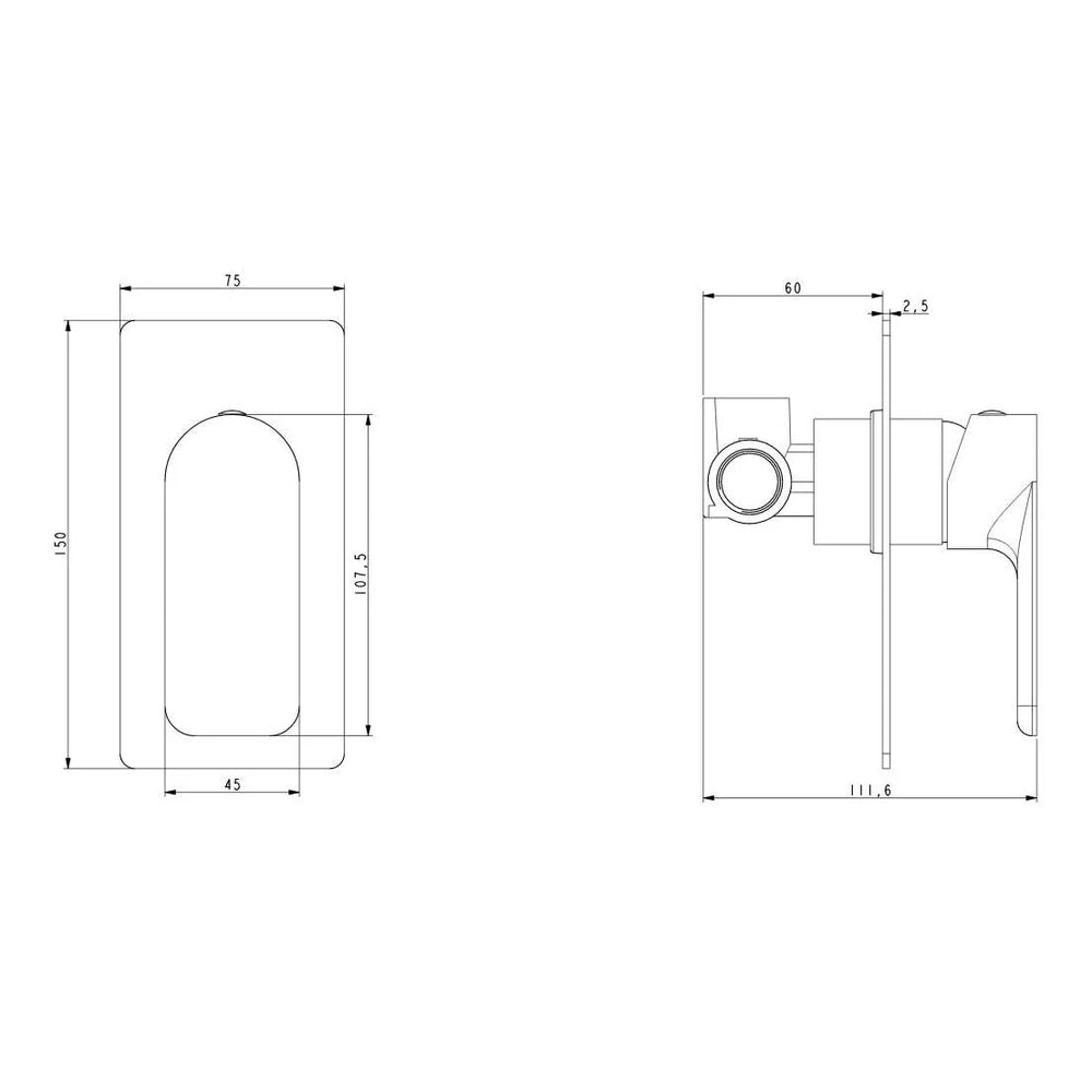 GM0167-2.ST VOG SERIES SOLID BRASS GUMMETAL SHOWER/BATH WALL MIXER