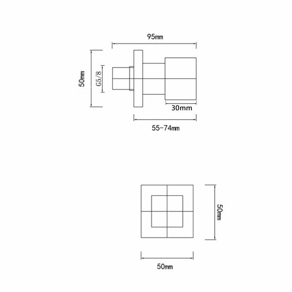 TSI Mixer Taps VOG Series Chrome Cubic Shower Wall Taps CH0001.ST