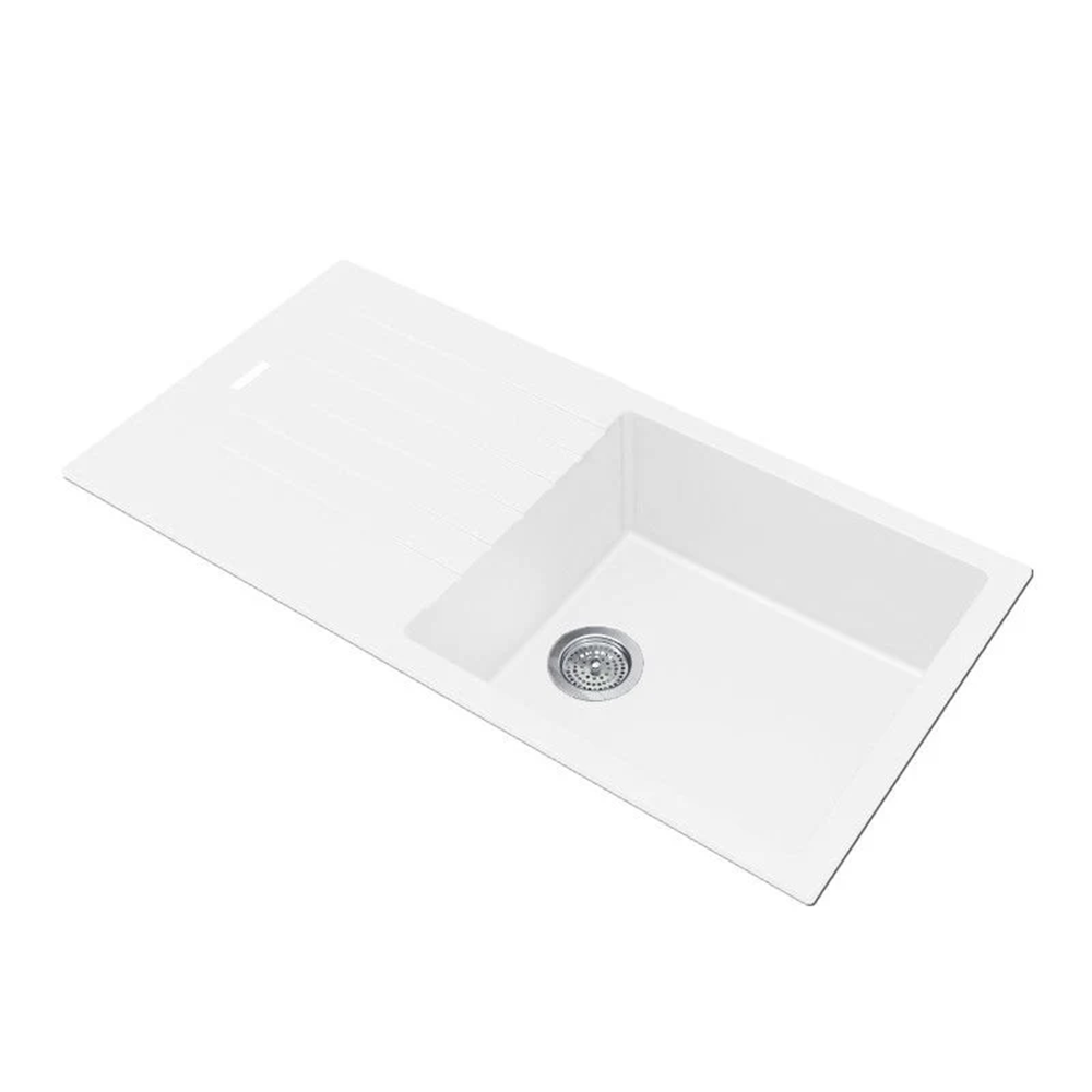 WH1050.KS 1000X500X200MM WHITE GRANITE STONE KITCHEN SINK