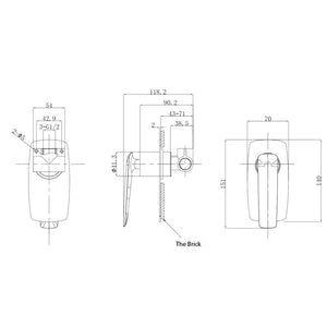 TSI Mixer Taps WM205.01 Bellino Chrome Wall Mixer