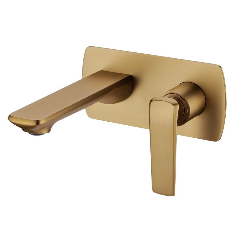 WMT14.04 Esperia Brushed Yellow Gold Wall Mixer With Spout