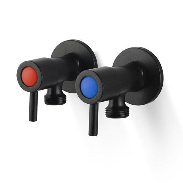 TSI Mixer Taps WST16.02+WST16.02 Pentro Matte Black Round Brass Washing Machine Taps Set