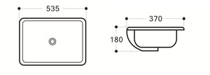 ZENMO Basins Wb 5038B QUBI Under Counter Basin 535x370x180MM