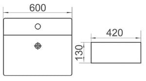 ZENMO Basins WB 6042 BRAVO Above Counter Basin 600x420x130MM