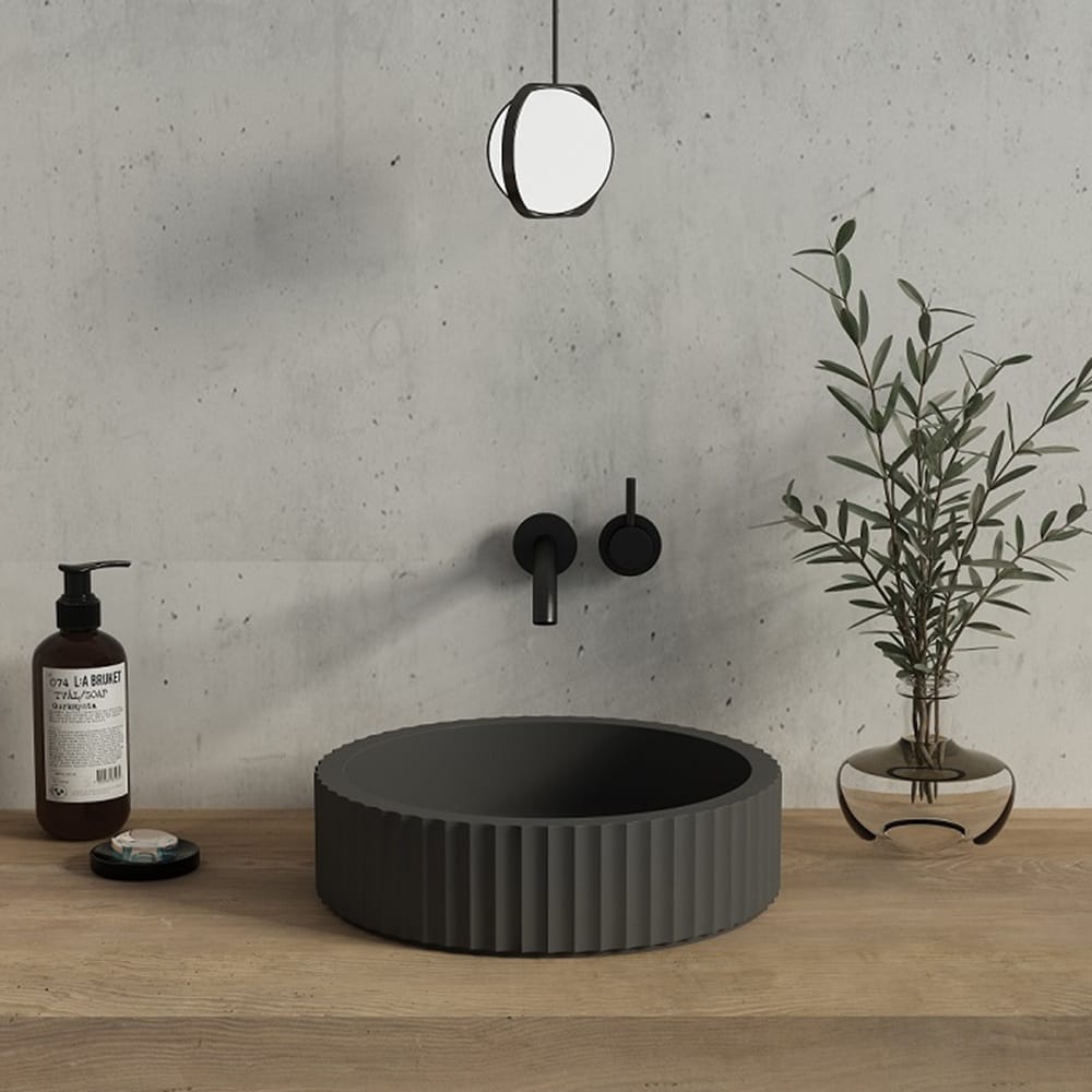 ZENMO Basins WB4011BK PIAZA Above Counter Basin in Matte Black 400x400x110MM