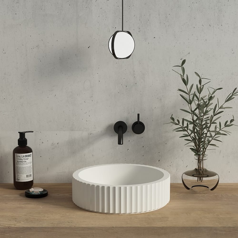 ZENMO Basins WB4011WT PIAZA Above Counter Basin in Matte White 400x400x110MM