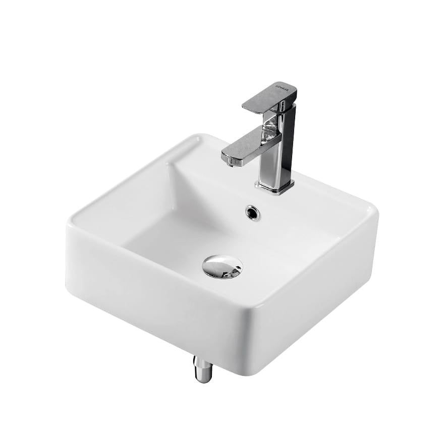 WB4014W COCO Wall Hung Basin with Brackets 410x410x150MM