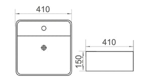 ZENMO Basins WB4014W COCO Wall Hung Basin with Brackets 410x410x150MM