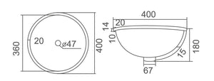 ZENMO Basins WB4040U RENO Under Counter Basin 400x400x180MM