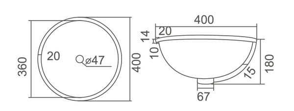 ZENMO Basins WB4040U RENO Under Counter Basin 400x400x180MM