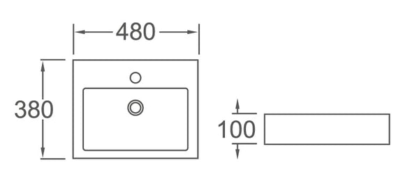 ZENMO Basins WB4838 LUCCI Above Counter Basin 480x380x100MM
