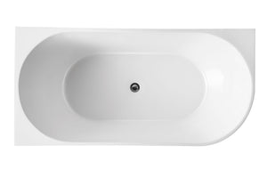 ZENMO Bathtubs BT 258LS BONDI 1485mm Left Hand Back to Wall Free Standing Bath Tub 1485x730x605mm
