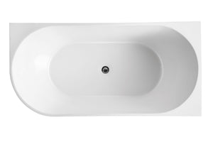 ZENMO Bathtubs BT 258R BONDI 1680mm Right Hand Back to Wall Free Standing Bath Tub 1680x765x600mm