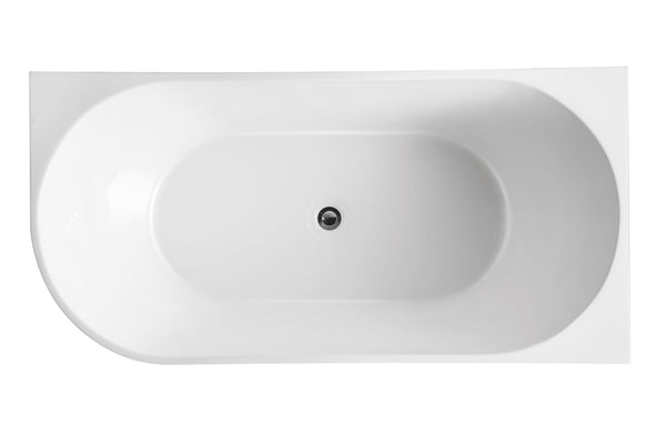 ZENMO Bathtubs BT 258RS BONDI 1485mm Right Hand Back to Wall Free Standing Bath Tub 1485x730x605mm