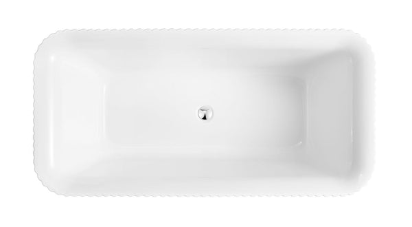 ZENMO Bathtubs BT 317M PIAZA SQ 1700mm Free Standing Bath Tub in Matte White 1680x780x580mm