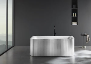 ZENMO Bathtubs BT 317SM PIAZA SQ 1500mm Free Standing Bath Tub in Matte White 1480x720x580mm