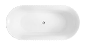 ZENMO Bathtubs BT 318SM PIAZA RD 1500mm Free Standing Bath Tub in Matte White 1480x720x580mm