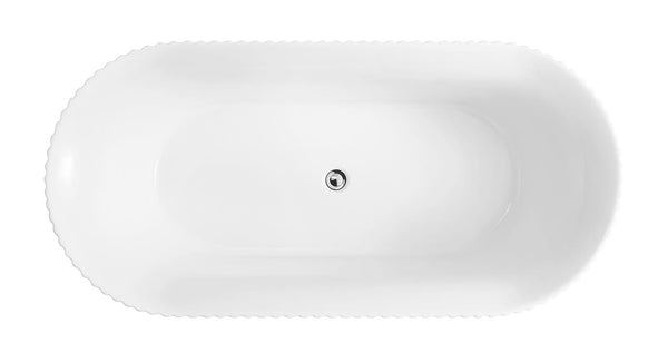 ZENMO Bathtubs BT 318SM PIAZA RD 1500mm Free Standing Bath Tub in Matte White 1480x720x580mm