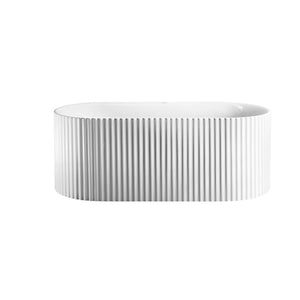 ZENMO Bathtubs BT 318SM PIAZA RD 1500mm Free Standing Bath Tub in Matte White 1480x720x580mm