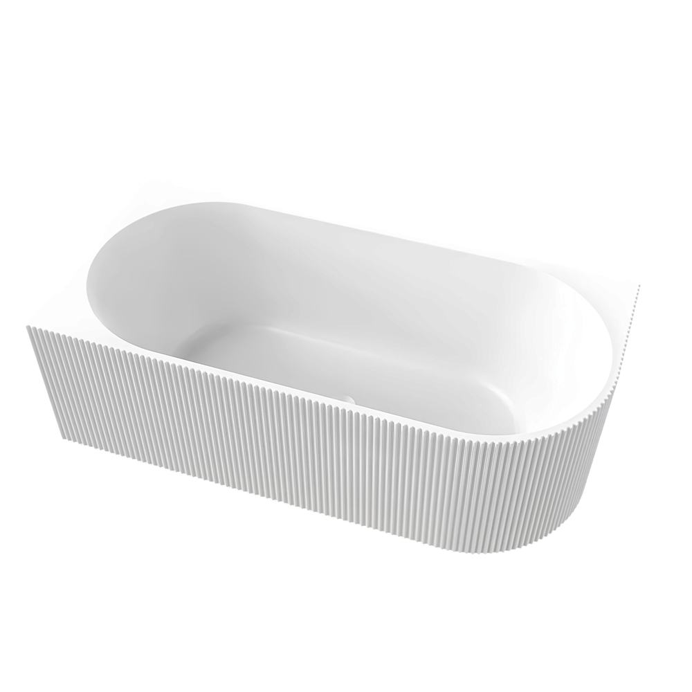 ZENMO Bathtubs BT 359LS-M PIAZA 1500mm Left Hand Free Standing Bath in Matte White 1500x750x590mm