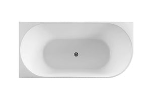ZENMO Bathtubs BT 359LS-M PIAZA 1500mm Left Hand Free Standing Bath in Matte White 1500x750x590mm