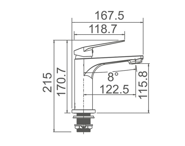 ZENMO Mixer Taps WT 1101BN EXON Basin Mixer in Brushed Nickel
