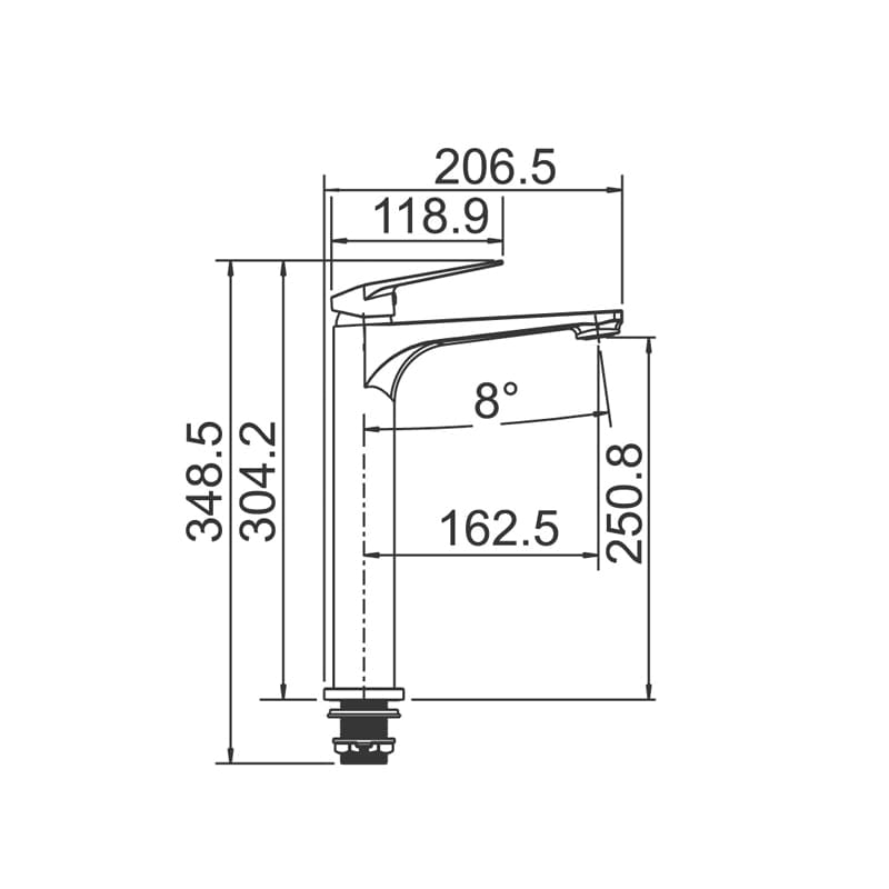 WT 1102AK EXON Tower Basin Mixer in Matte Black