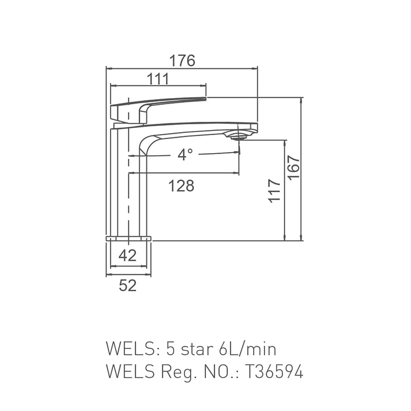 WT 3501MK BRAVO-II Basin Mixer in Matte Black
