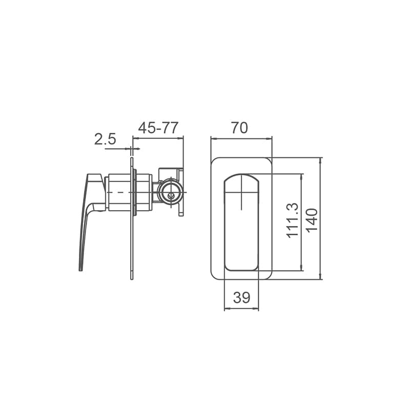 WT 3508MK BRAVO-II Shower Mixer in Matte Black