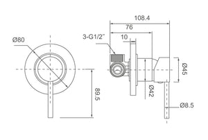 ZENMO Mixer Taps WT 509C  JESS Shower Mixer in Chrome