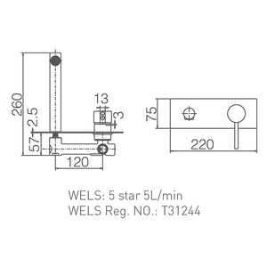ZENMO Mixer Taps WT 708BKS JESS Basin/Bath Set with Straight Spout in Matte Black