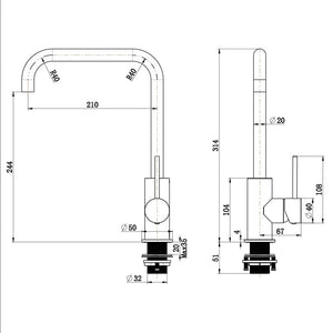 ZENMO Mixer Taps WT4106  JESS Single Lever Swivel Sink Mixer in Chrome