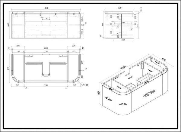 ZENMO Vanities MILAN 1200 Wall Hung Vanity