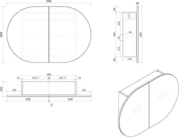 ZENMO Vanities MILAN 900 Wall Hung Vanity