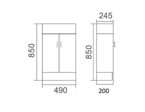 ZENMO Vanities VT 50 TINY 50 Vanity
