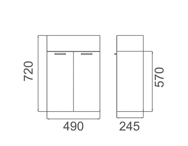 zenmo Vanities VT 50W TINY 50W WALL HUNG Vanity